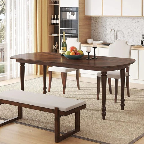 Solid Sheesham Wood Kitchen Dining Table | Seats 4 to 6 – Oakvello