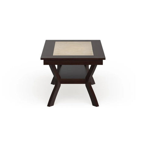 Beige Solid Wood Dining Table with Shelf | Kitchen & Dining Furniture – Oakvello
