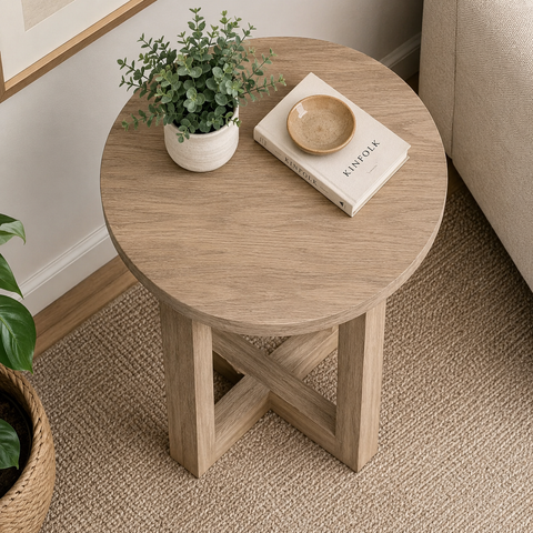 Square Solid Wood End Table | Living Room Accent Side Table – Oakvello