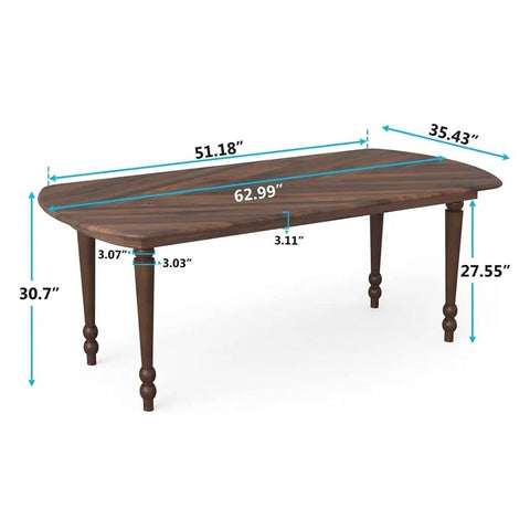 Solid Sheesham Wood Kitchen Dining Table | Seats 4 to 6 – Oakvello