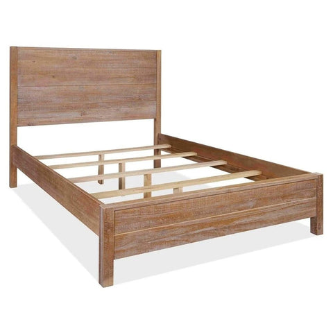 Distressed Solid Wood Bed | Rustic Vintage Bedroom Furniture – Oakvello