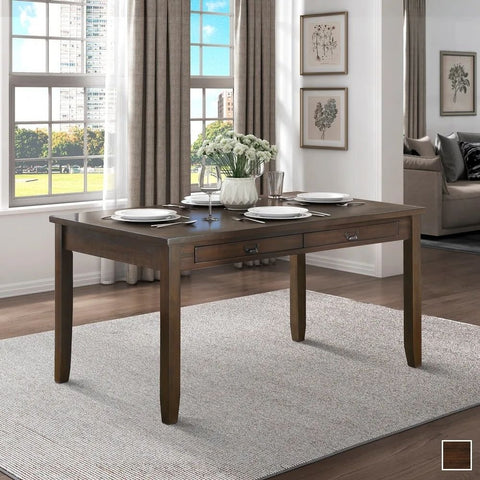 Dark Cherry Solid Wood Dining Table | Rich Tone Kitchen Furniture – Oakvello