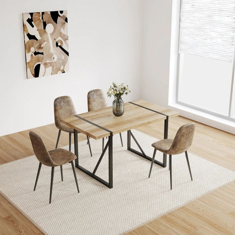Rectangular Solid Wood Dining Table | Seats 4-6 | Kitchen Furniture – Oakvello
