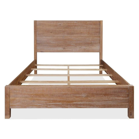 Distressed Solid Wood Bed | Rustic Vintage Bedroom Furniture – Oakvello