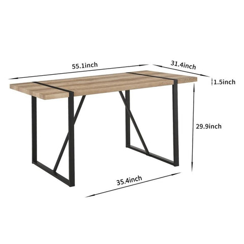 Rectangular Solid Wood Dining Table | Seats 4-6 | Kitchen Furniture – Oakvello