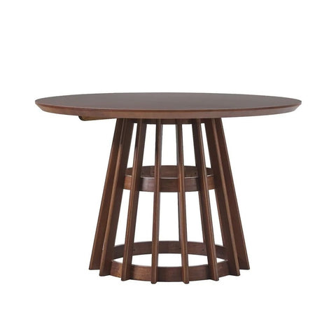 Round Slatted Solid Wood Dining Table | Airy Kitchen & Dining Furniture – Oakvello
