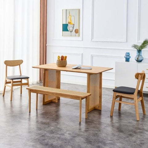 Mid-Century Solid Wood Dining Table | Retro Kitchen & Dining Room Furniture – Oakvello