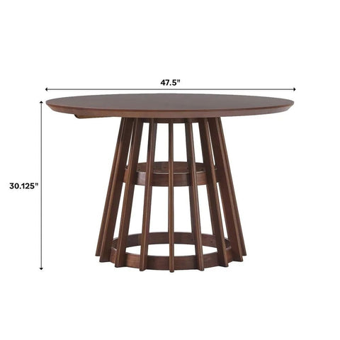 Round Slatted Solid Wood Dining Table | Airy Kitchen & Dining Furniture – Oakvello