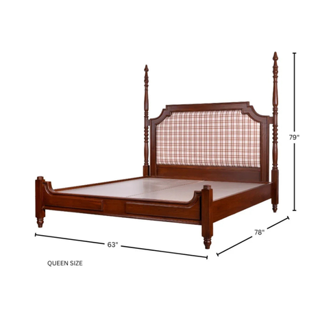 Dunmore Poster Bed | Hand-Turned Four-Poster Bed in Dark Walnut – Oakvello
