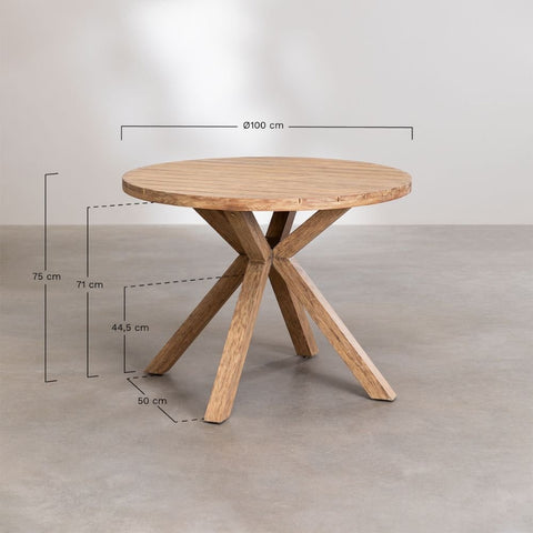 Naele Round Solid Wood Dining Table | Kitchen & Dining Furniture – Oakvello