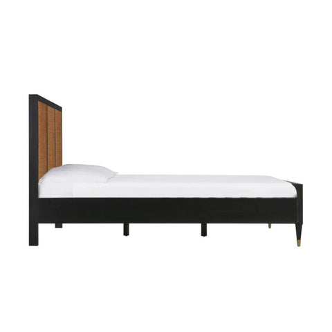 Florence Solid Wood Cane Bed | Handcrafted Rattan Bedroom Furniture – Oakvello