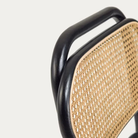 Jodhpur Cane Chair | Natural Finish with Upholstered Seat – Oakvello