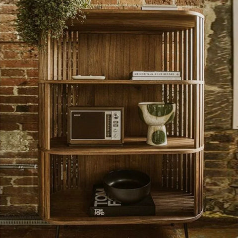 3-Shelf Solid Mango Wood Bookshelf | Living Room Display Storage – Oakvello