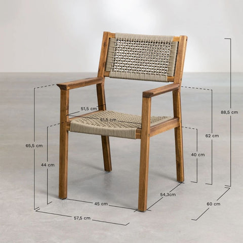 Tenay Square Solid Wood Dining Chair with Armrests | Kitchen Seating – Oakvello