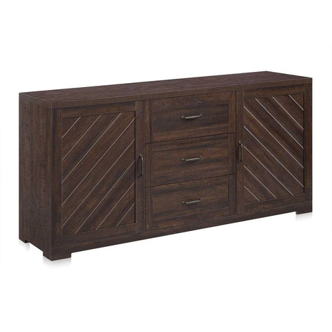 Solid Wood Sideboard | 3 Drawers & 4 Shelves Living Room Storage – Oakvello