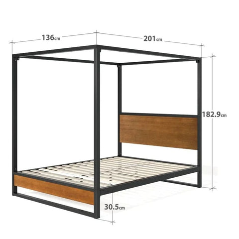 Solid Wood 4-Poster Bed Frame | Statement Bedroom Furniture – Oakvello