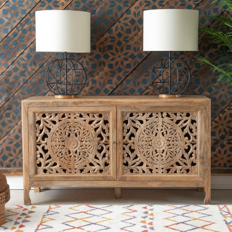 2-Door Solid Wood Cabinet | Versatile Storage Furniture – Oakvello