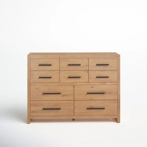 Solid Wood 10-Drawer Chest | Large Bedroom Storage Dresser – Oakvello