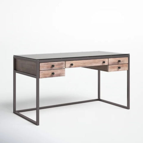 Rectangular Solid Wood Desk | Home Office Writing Table – Oakvello