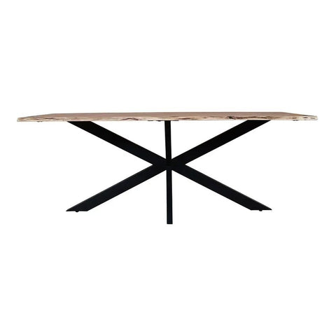 Live Edge Solid Wood Rectangular Dining Table with Crossed Legs | Kitchen Furniture – Oakvello