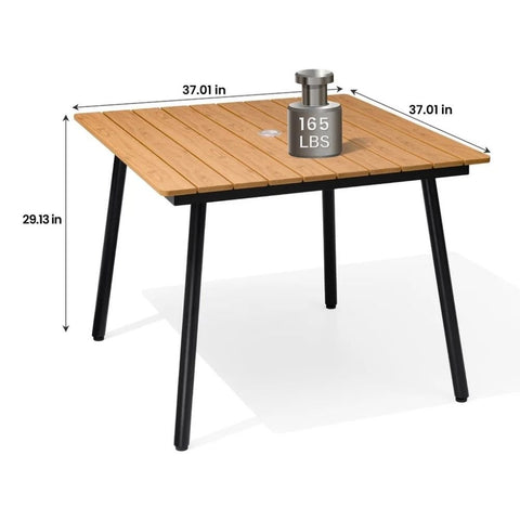 Brown Solid Wood Dining Table | Warm Hardwood Kitchen Furniture – Oakvello