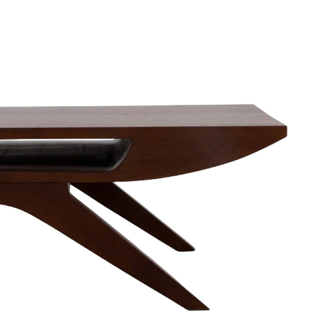 Kairos Cross Coffee Table | Solid Sheesham Wood | Dark Walnut Finish