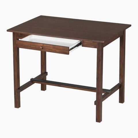 Walnut Solid Wood Dining Table with Storage Drawer – Oakvello