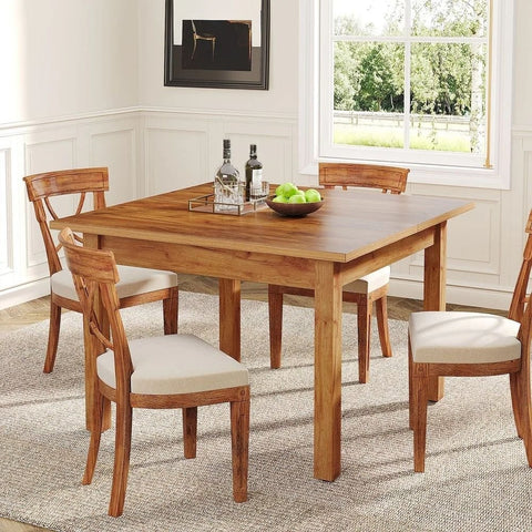 Solid Wood Square Dining Table | Seats 2-4 | Compact Kitchen Furniture – Oakvello