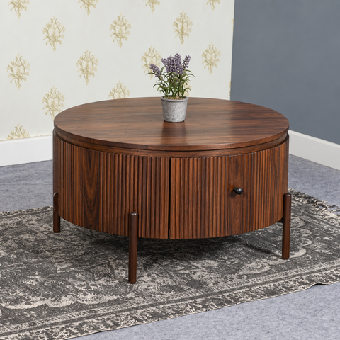 York Natural Solid Wood Coffee Table with Metal Legs | Living Room Furniture – Oakvello