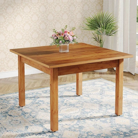 Square Dining Table with Solid Wood Legs | Kitchen & Dining Furniture – Oakvello