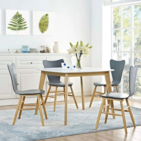 White Finish Solid Wood Dining Table | Bright Kitchen Furniture – Oakvello