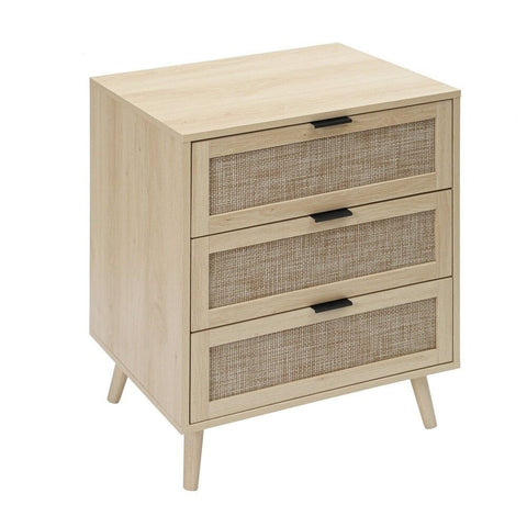 Natural Solid Wood 3-Drawer Cabinet | Living Room & Bedroom Storage – Oakvello