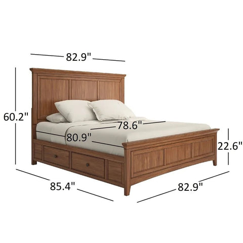 King Size Solid Wood Bed | Sturdy Hardwood Bedroom Furniture – Oakvello