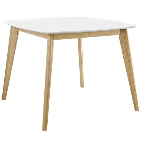 White Finish Solid Wood Dining Table | Bright Kitchen Furniture – Oakvello
