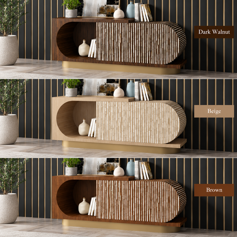Black & White Bone Inlay Sideboard | Handcrafted Artisan Living Room Storage – Oakvello