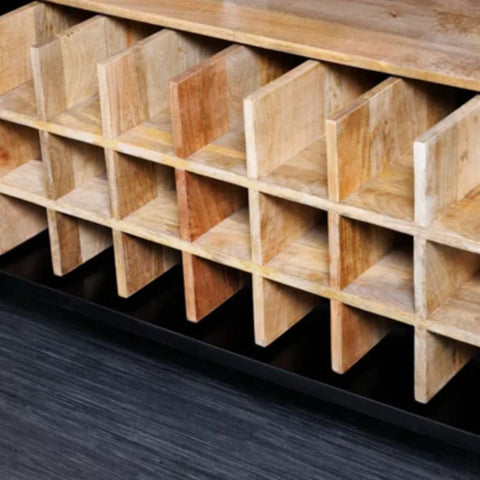 Mandala Solid Wood Bar Cabinet | Handcrafted Home Bar Storage – Oakvello