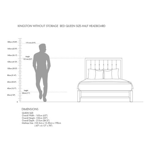 Verdana Bed | Hand-Tufted Upholstered Bed Frame with Solid Hardwood