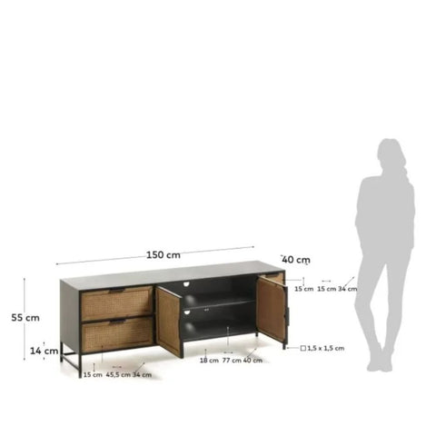 Solid Wood TV Unit | Media Console & Living Room Storage – Oakvello