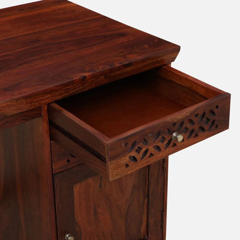 Honey Oak Finish Solid Sheesham Wood Writing Table | Home Office Desk – Oakvello