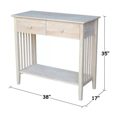 2-Drawer Solid Wood Console Table | Entryway & Hallway Furniture – Oakvello