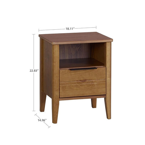 Solid Wood Nightstand with Drawer | Stylish Bedroom Bedside Table – Oakvello