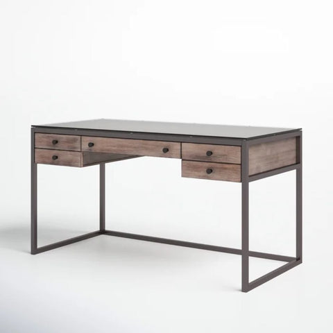Rectangular Solid Wood Desk | Home Office Writing Table – Oakvello