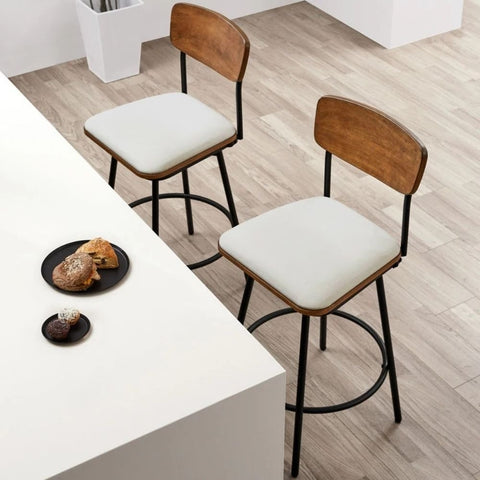 Solid Wood Bar Stool Set of 2 | Kitchen & Home Bar Seating – Oakvello