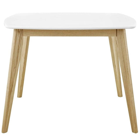 White Finish Solid Wood Dining Table | Bright Kitchen Furniture – Oakvello