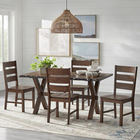 Live Edge Solid Walnut Wood Dining Table | Natural Slab Kitchen Furniture – Oakvello