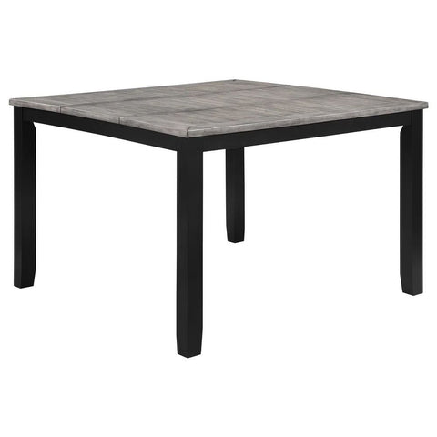 Extendable Dining Table with Leaf | Grey & Black Solid Wood – Oakvello