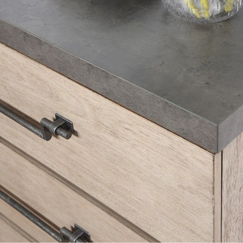 Weathered Oak Finish Solid Wood 5-Drawer Chest | Bedroom Storage Dresser – Oakvello