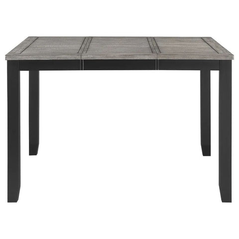 Extendable Dining Table with Leaf | Grey & Black Solid Wood – Oakvello