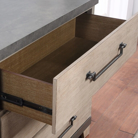 Weathered Oak Finish Solid Wood 5-Drawer Chest | Bedroom Storage Dresser – Oakvello