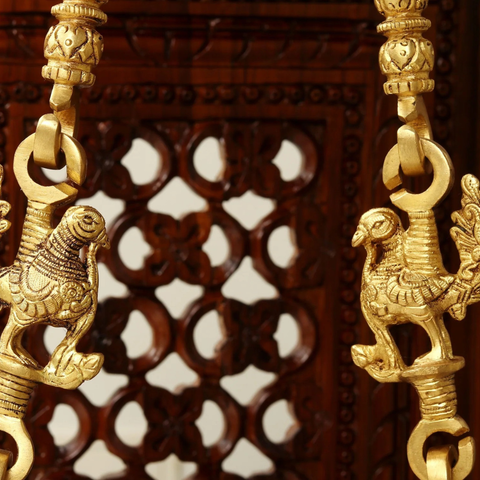 The Hindola Grand – Handcrafted Solid Wood Royal Swing with Brass Accents